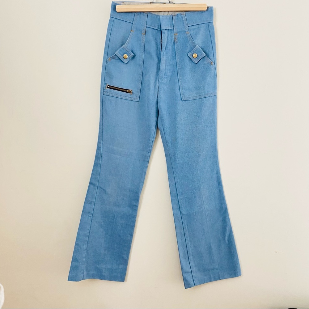 Vintage 70s Mid-Rise Cropped Flare Trousers